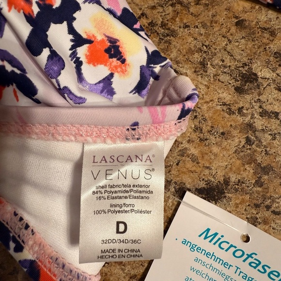 NWT Venus Bikini Purple Floral Top Underwire Padded Size 32DD/34D/36C - Picture 6 of 6